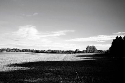 Scenic view of field against sky