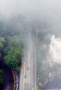High angle view of road in city