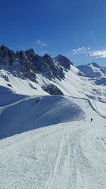 Snow covered mountain against sky