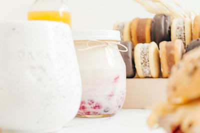 Close-up of food on table