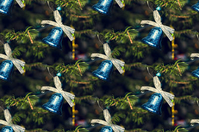 Close-up of bird hanging on tree