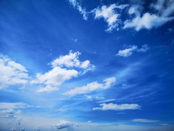 Low angle view of clouds in blue sky