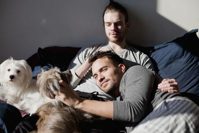 Young man and dog