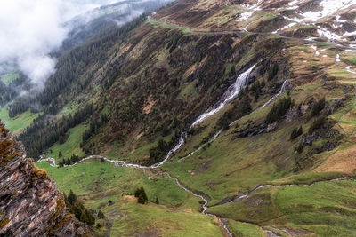 Bachlager waterfall taken on top of first summit walk grindelwald, switzerland