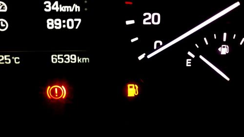 Close-up of information sign