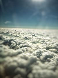 Close-up of water in sea against sky