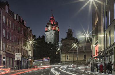 Illuminated city at night