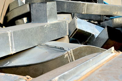 Close-up of stack of firewood