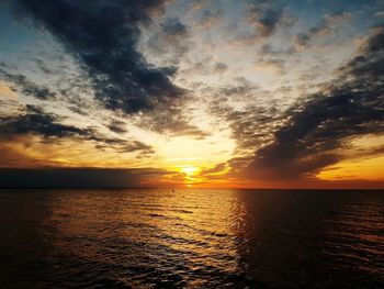 Scenic view of sea during sunset