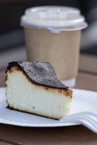 Close-up of dessert in plate on table