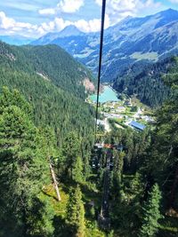 View from the cable car on the uttendorf lake in austria