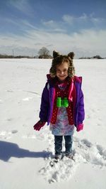 Full length portrait of cute girl