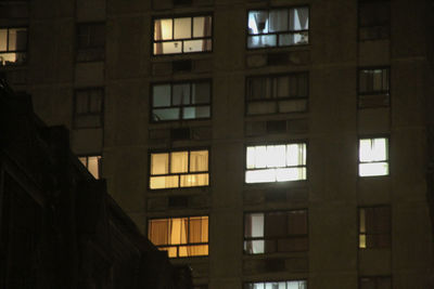 Low angle view of illuminated building