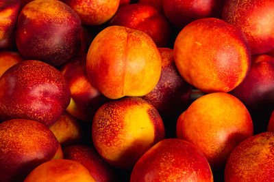 Full frame shot of apples at market stall