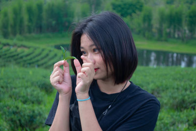 Young woman using mobile phone