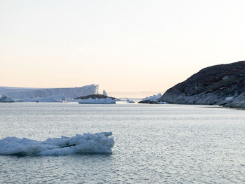 Scenic view of sea against sky during winter
