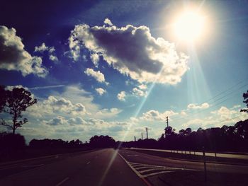 Empty road at sunset