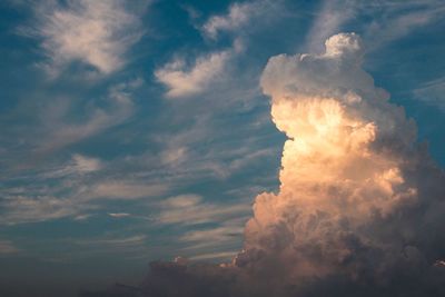 Low angle view of clouds in sky during sunset