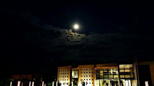 Illuminated building at night