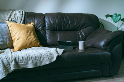 Interior of sofa at home