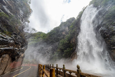 Lianhuafeng waterfall in taibai mountains, shaanxi province, china.