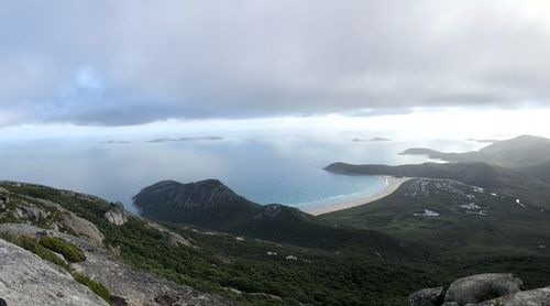 Scenic view of mountains against sky