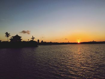 View of sea at sunset