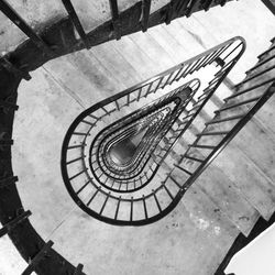 Directly above shot of spiral staircase