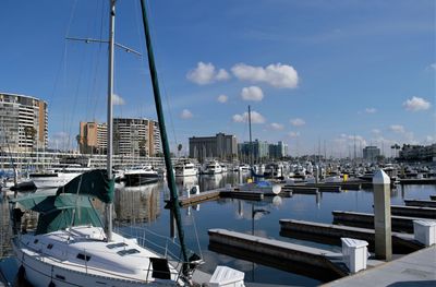 Sailboats in marina