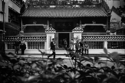 Woman walking in city