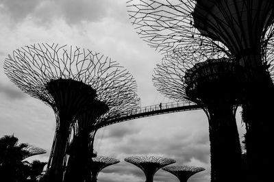 Low angle view of building against cloudy sky