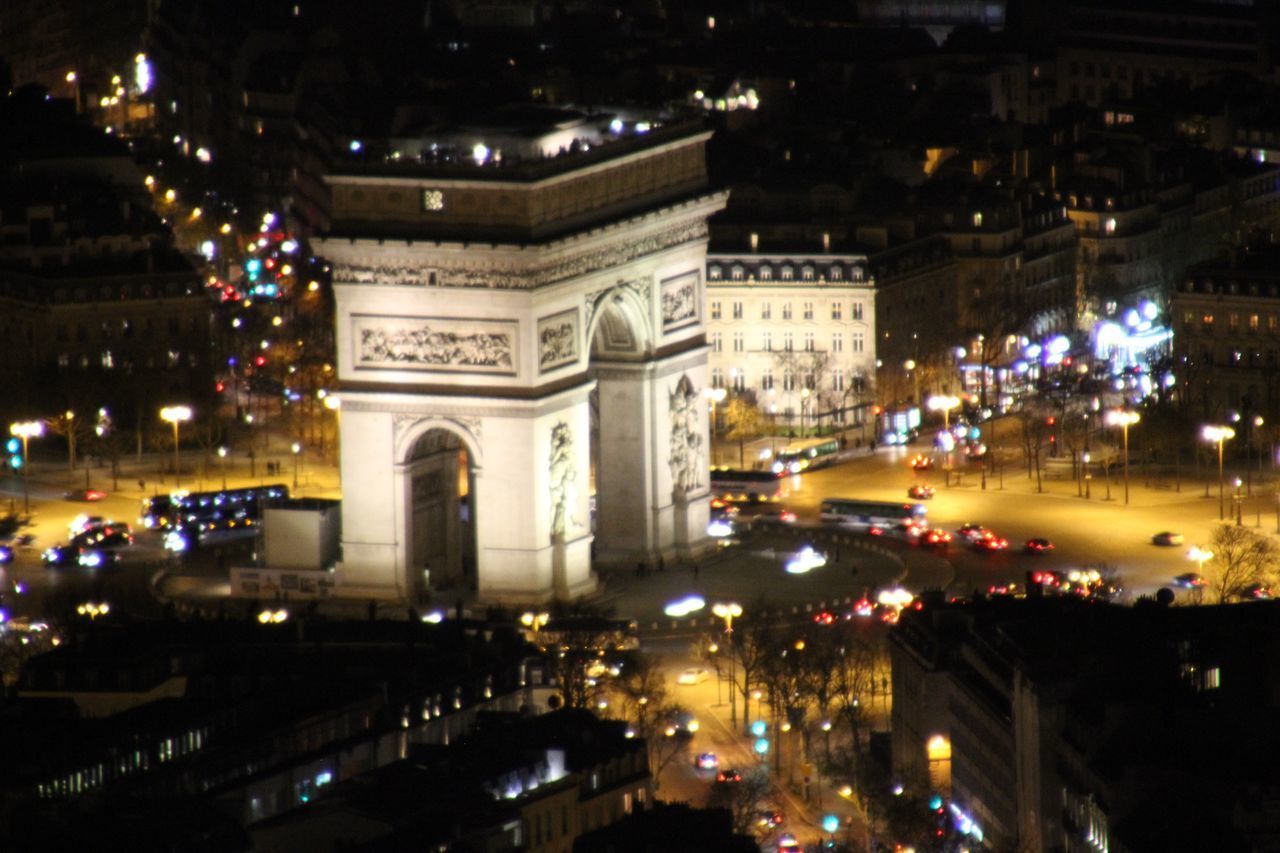 VIEW OF ILLUMINATED CITYSCAPE