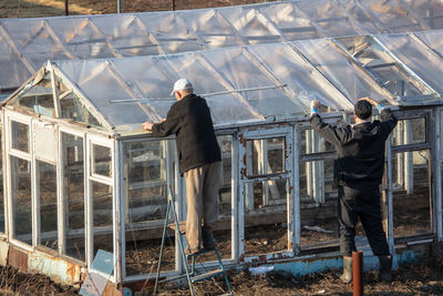 Men working at construction site