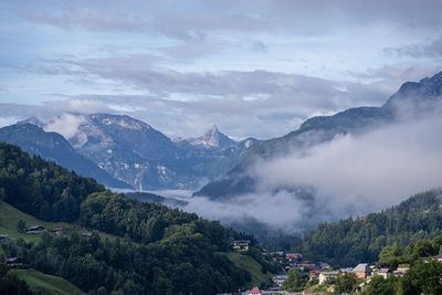 Scenic view of mountains against sky