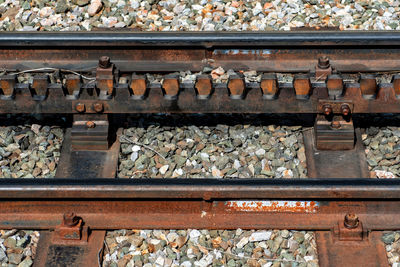 Close-up of railroad track