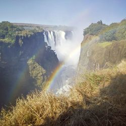 Scenic view of waterfall