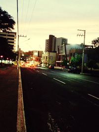 City street at sunset