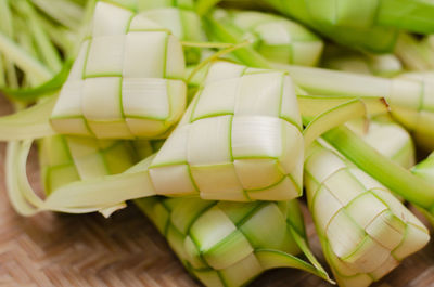 High angle view of chopped vegetables