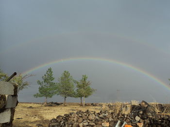Scenic view of rainbow against sky