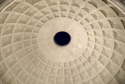 Directly below shot of ceiling of historic building