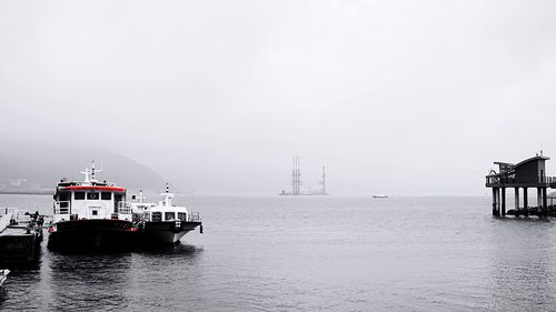 View of boats in sea