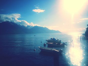 Scenic view of sea during sunset