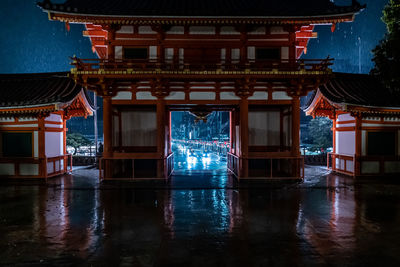 View of illuminated building at night