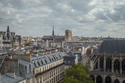 High angle view of paris