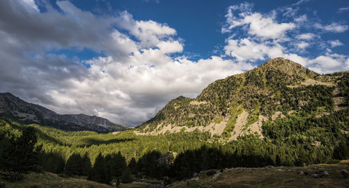 Scenic view of mountains against sky