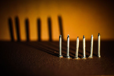 Close-up of objects on table