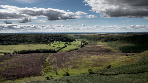 Scenic view of land against sky
