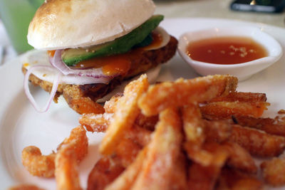 Close-up of served food