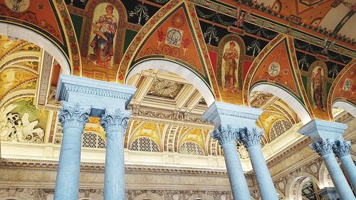 Low angle view of cross in temple