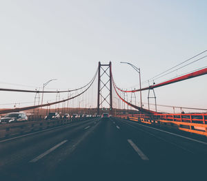 View of suspension bridge against sky